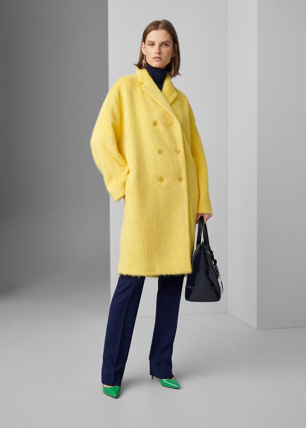 Casacos Ralph Lauren Desconto - Thomasina Alpaca-Wool Coat Mulher Amarelas